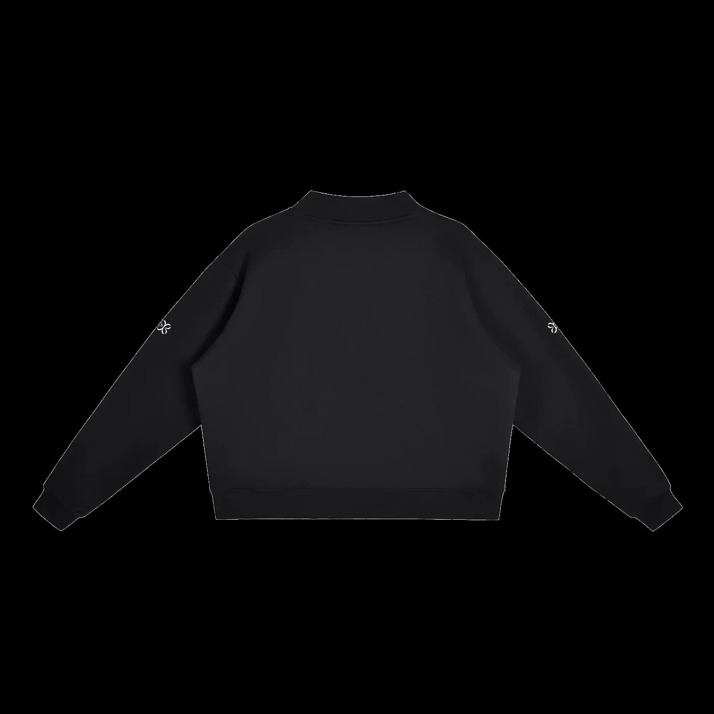 HORIZON Fleece Mock Neck Crewneck · Negro en color Negro - Vista posterior y espalda | AYA