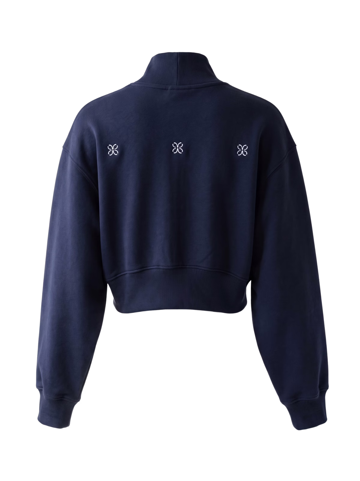 HORIZON Mock Neck Sudadera Corta · Azul Marino en color Azul Marino - Vista posterior y espalda | AYA