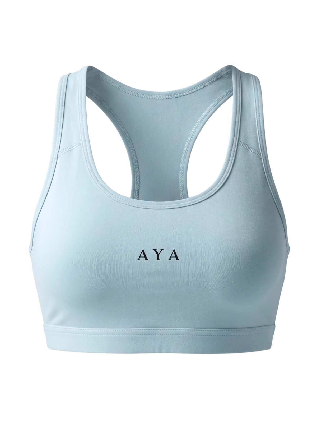 CONTOUR Longline Crop Sujetador Deportivo · Azul Celeste en color Azul Celeste - Vista posterior y espalda | AYA