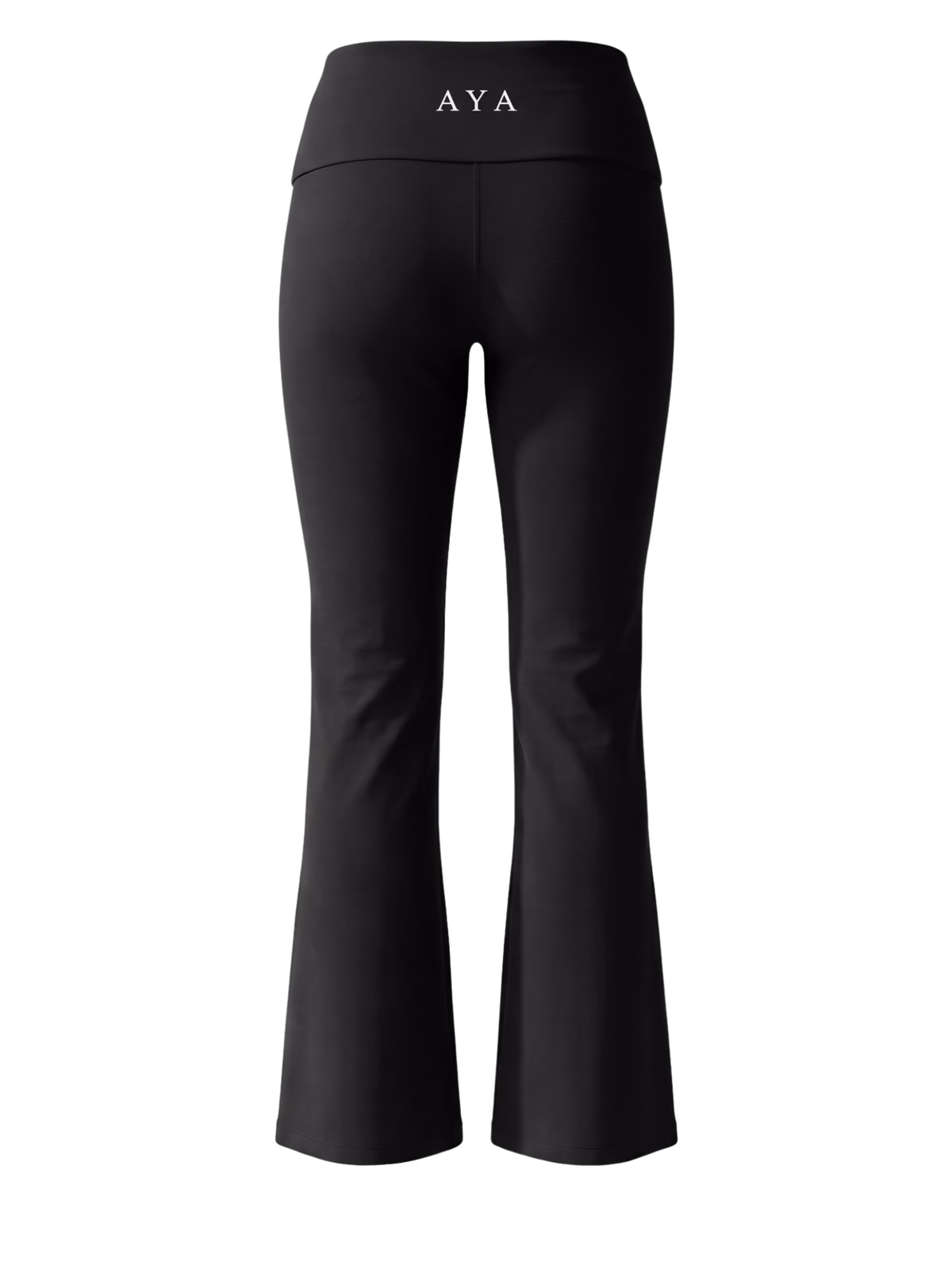 SCULPT High-Rise Pantalón Acampanado Studio · Negro en color Negro - Vista lateral y silueta | AYA