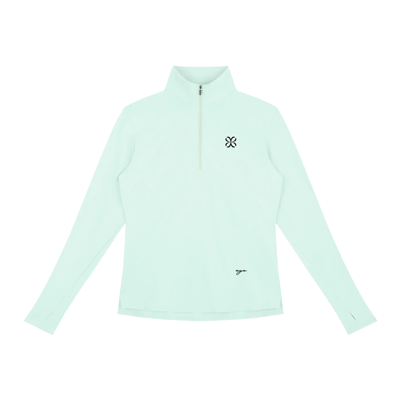 ATELIER Sudadera 1/4-Zip Contour · Blanco en color Blanco - Detalle de tejido y compresión | AYA