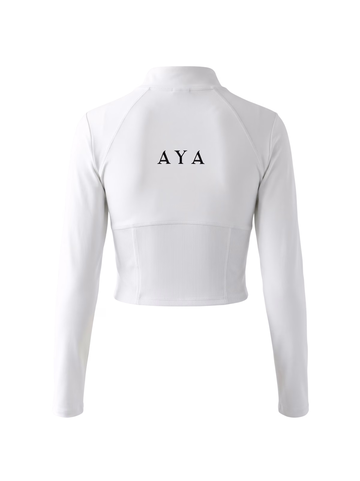 HORIZON Slim-Fit Chaqueta Cremallera Completa · Blanco en color Blanco - Vista lateral y silueta | AYA