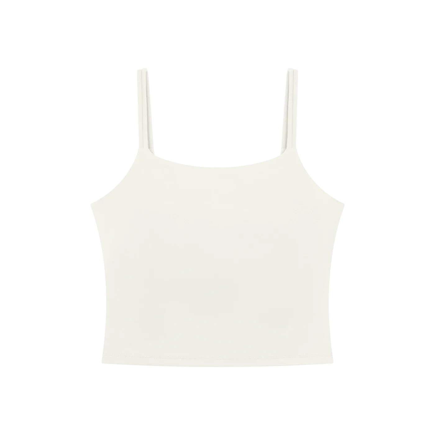 AURA Top Corto Escote Redondo · Beige en color Beige - Vista frontal de estudio | AYA