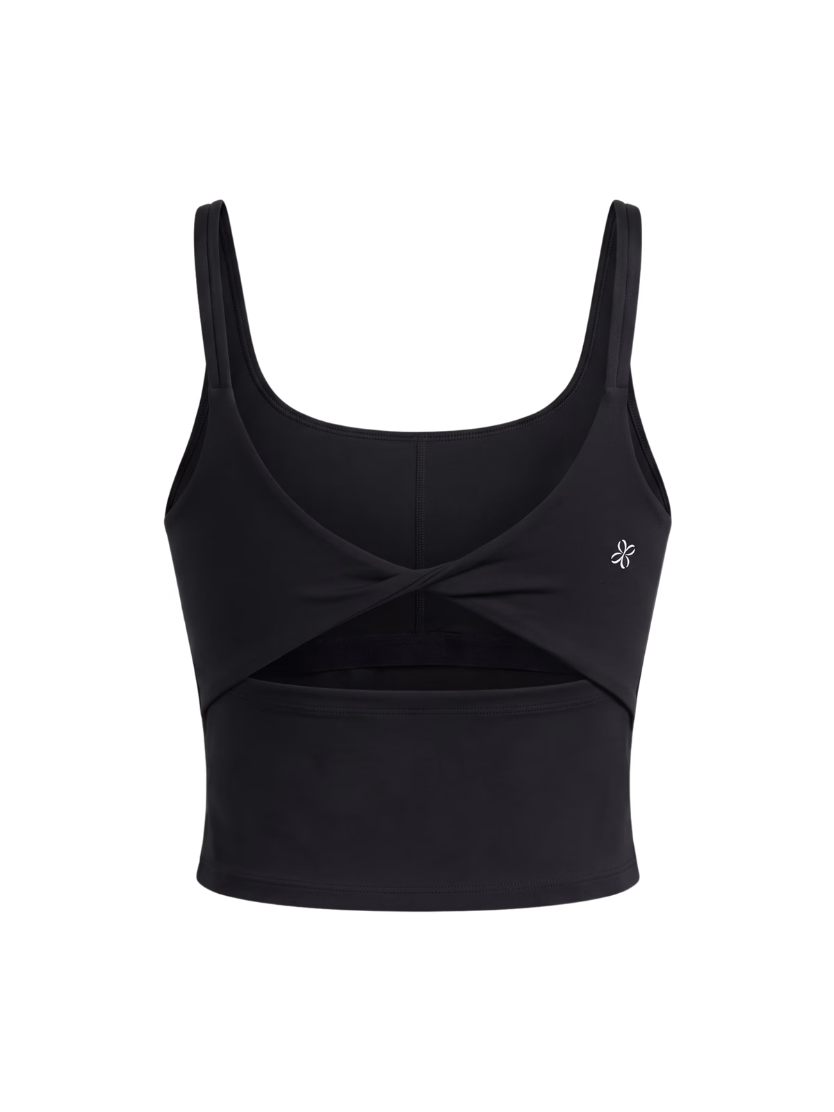 AURA Top Corto Escote Redondo · Negro en color Negro - Puesta en modelo en movimiento | AYA