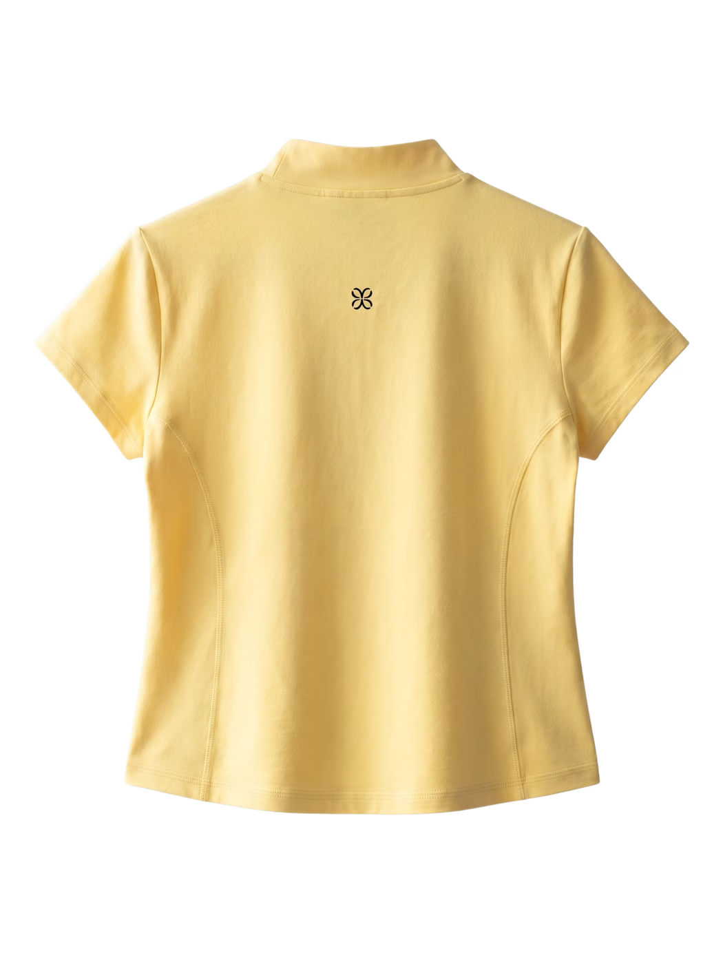 Yoga Quarter-Zip Mock Neck T-Shirt · Mostaza en color Mostaza - Vista posterior y espalda | AYA