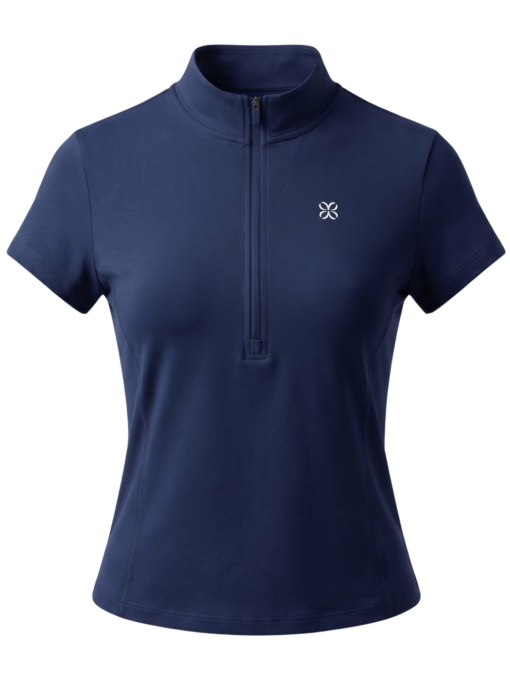 Yoga Quarter-Zip Mock Neck T-Shirt · Azul Marino en color Azul Marino - Vista frontal de estudio | AYA