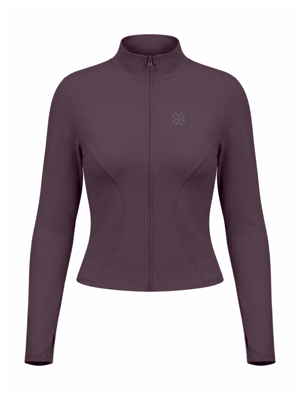 Yoga Sports Jacket · Ciruela en color Ciruela - Vista frontal de estudio | AYA