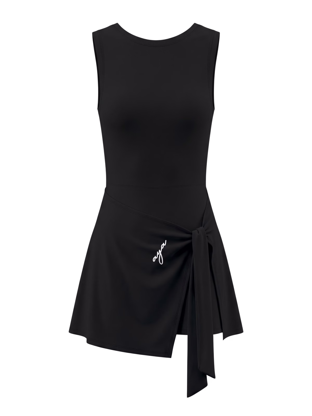 ATELIER Minimalist A-Line Vestido · Negro en color Negro - Vista frontal de estudio | AYA