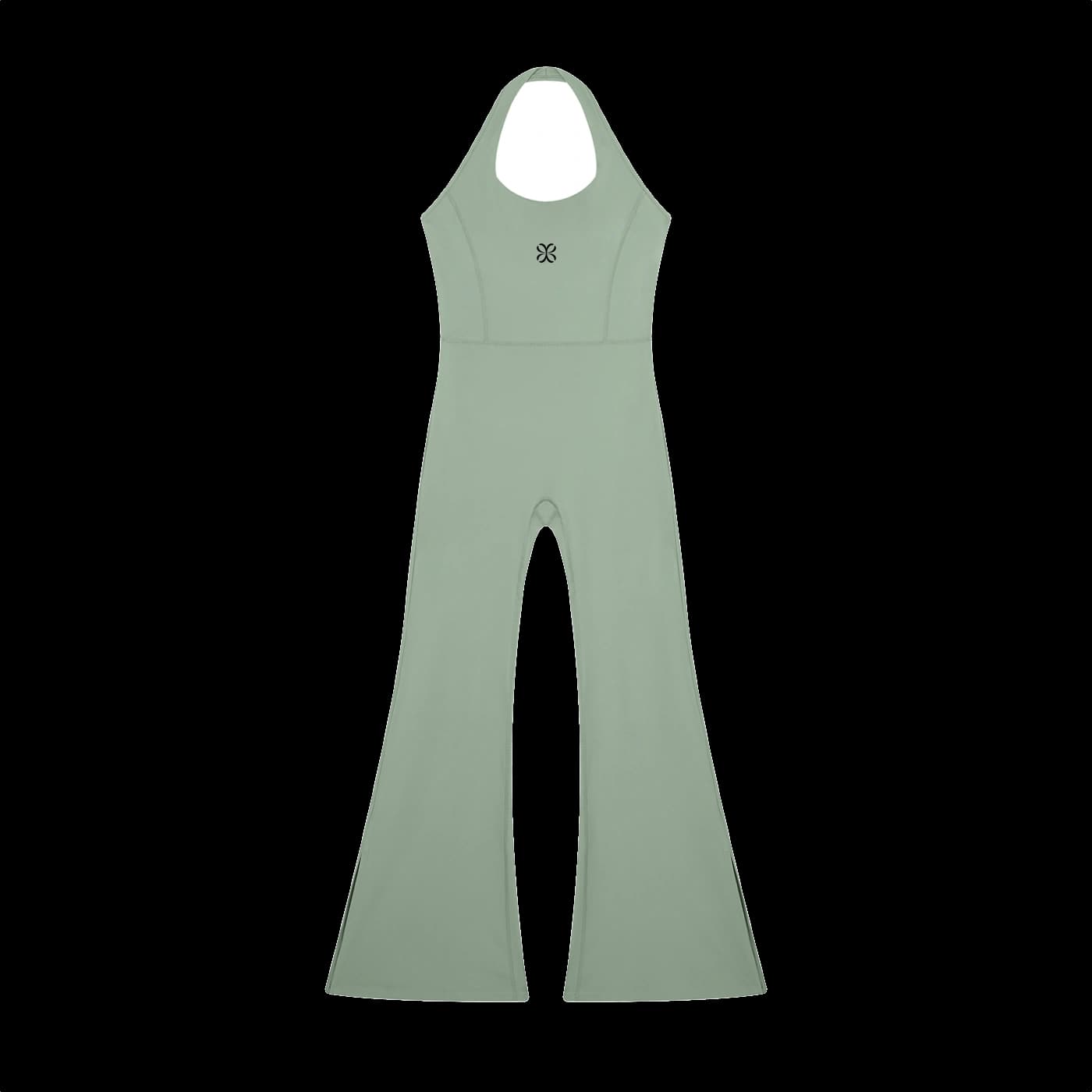 AURA Mono Halter Pernera Flare · Verde Salvia en color Verde Salvia - Vista frontal de estudio | AYA
