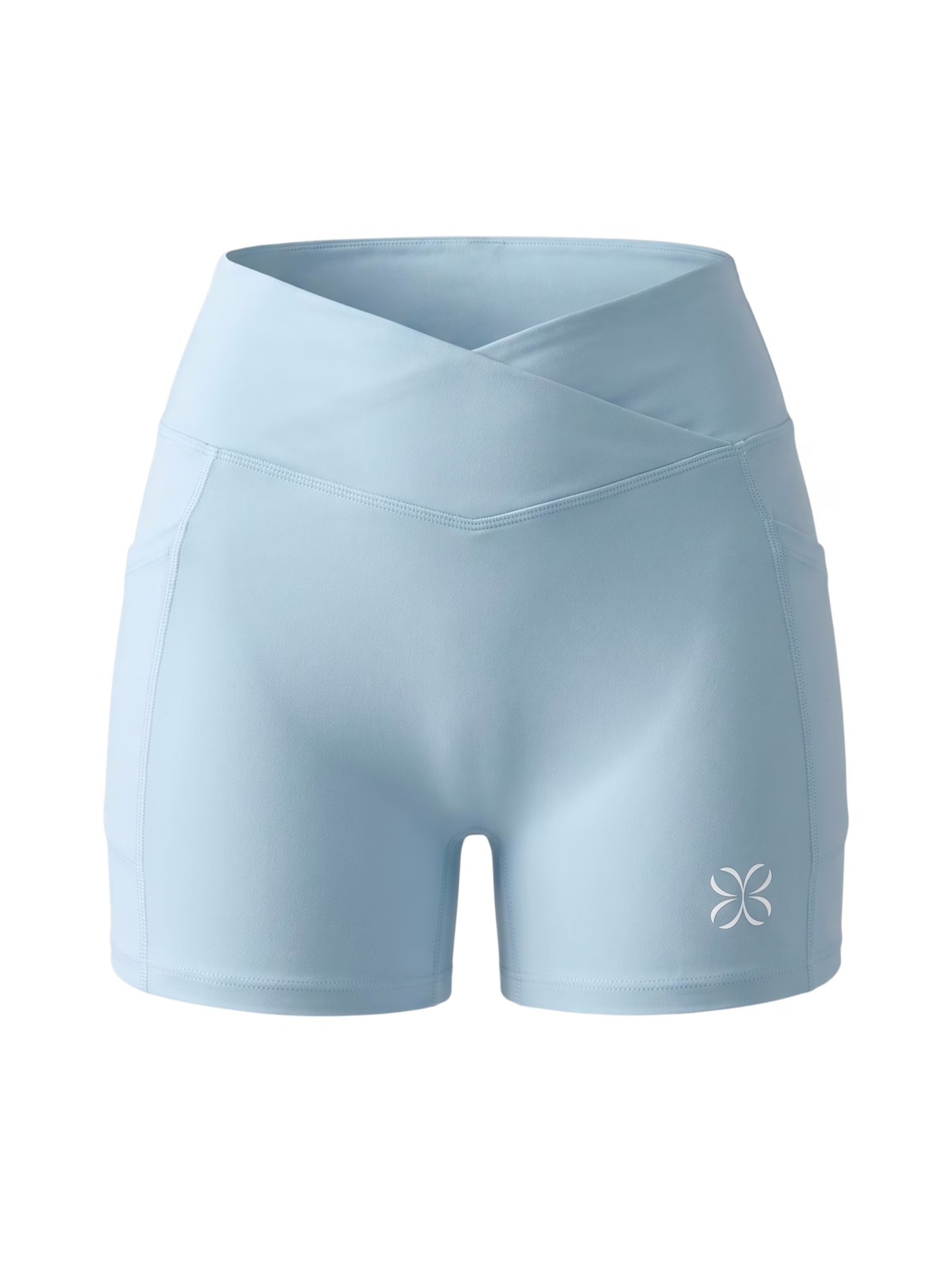SCULPT Short Studio con Bolsillo · Azul Celeste en color Azul Celeste - Vista lateral y silueta | AYA