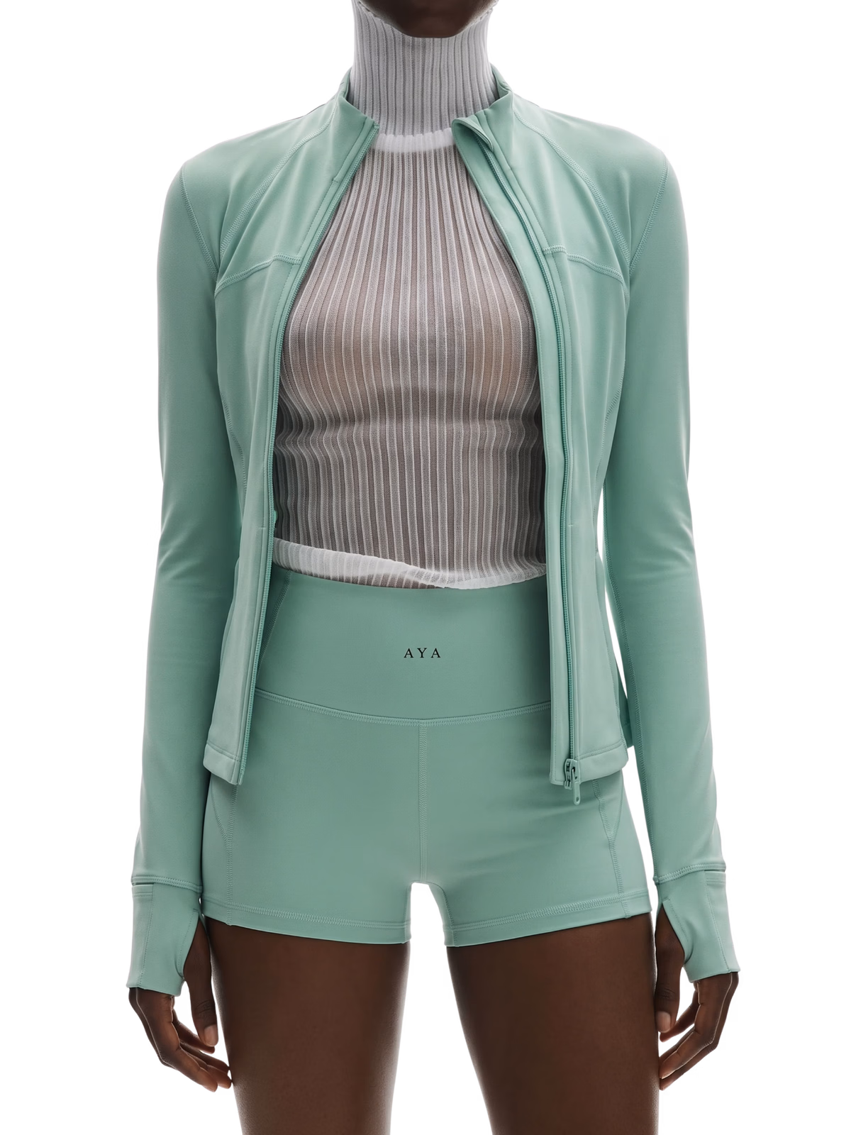 SCULPT Short Biker Clásico · Verde en color Verde - Miniatura de prenda | AYA