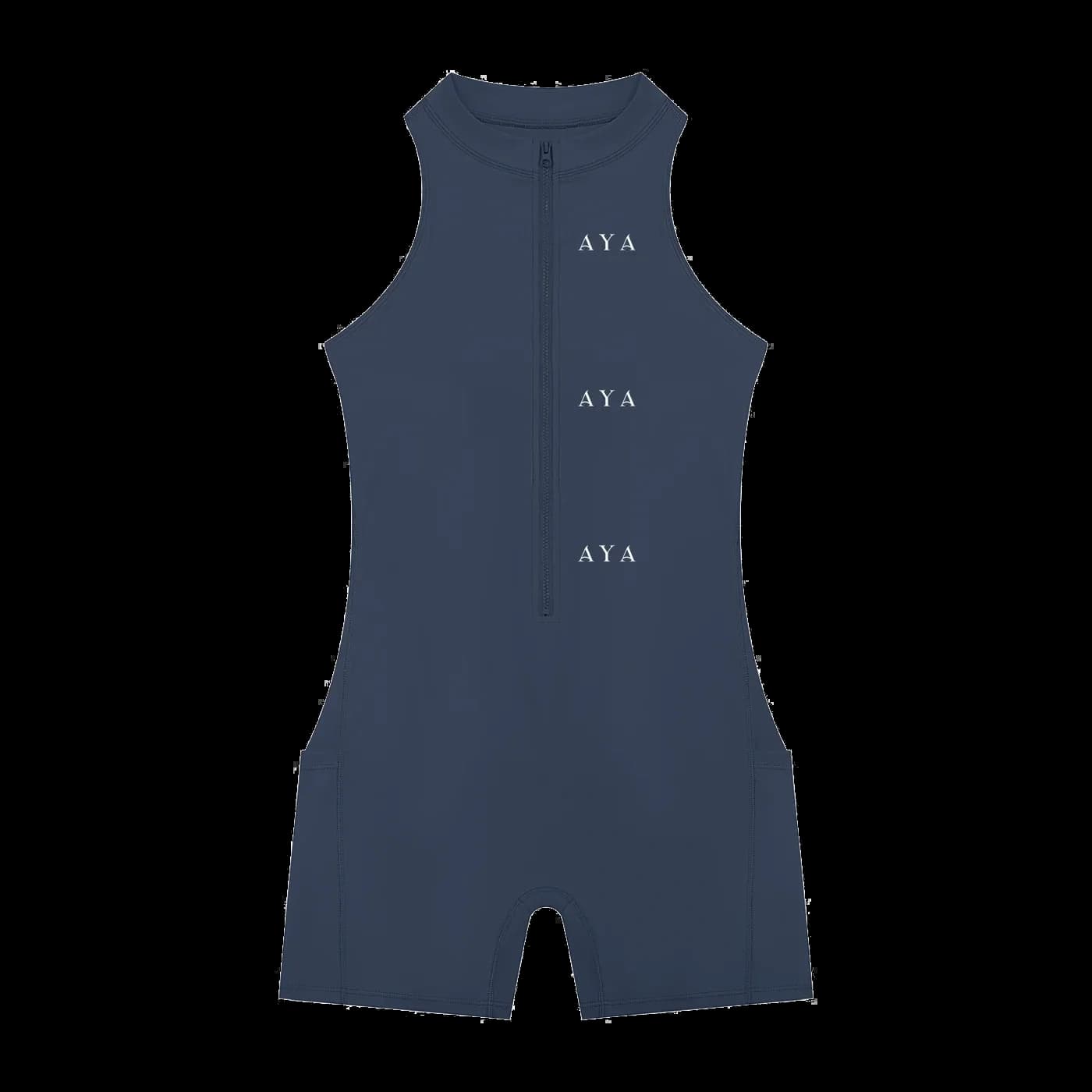 Navy Line Romper - Vista Editorial 6