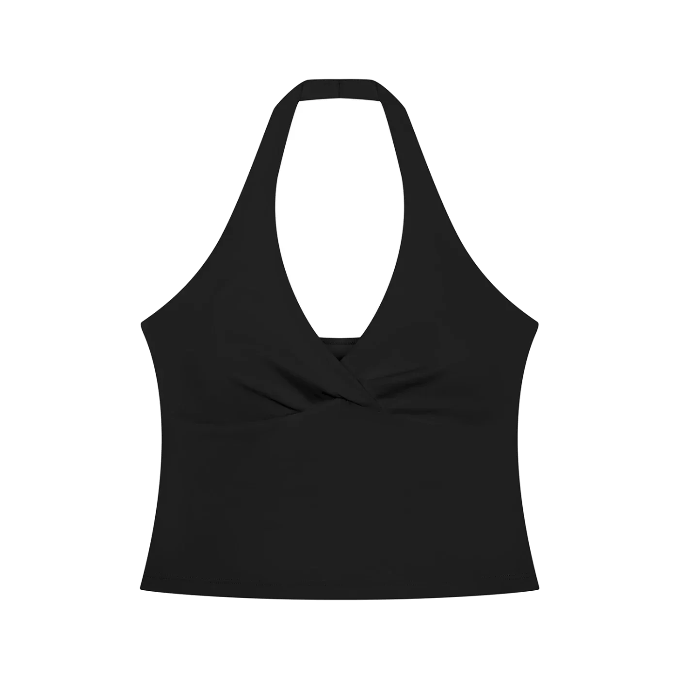 AURA Top Halter Fruncido · Blanco en color Blanco - Vista frontal de estudio | AYA