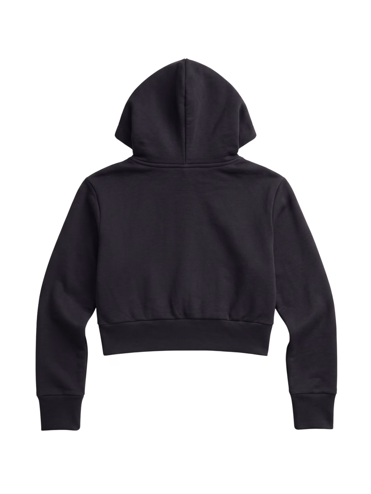HORIZON Slim Crop Full-Sudadera con Capucha y Cremallera · Negro en color Negro - Vista posterior y espalda | AYA
