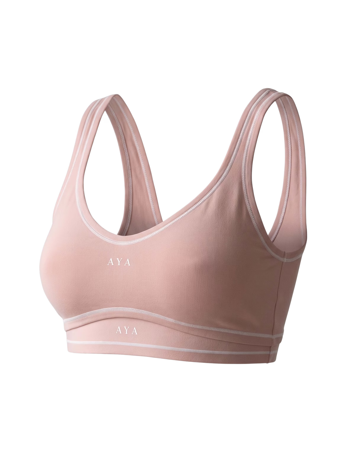 CONTOUR Frame Sujetador Deportivo · Rosa Palo en color Rosa Palo - Puesta en modelo en movimiento | AYA