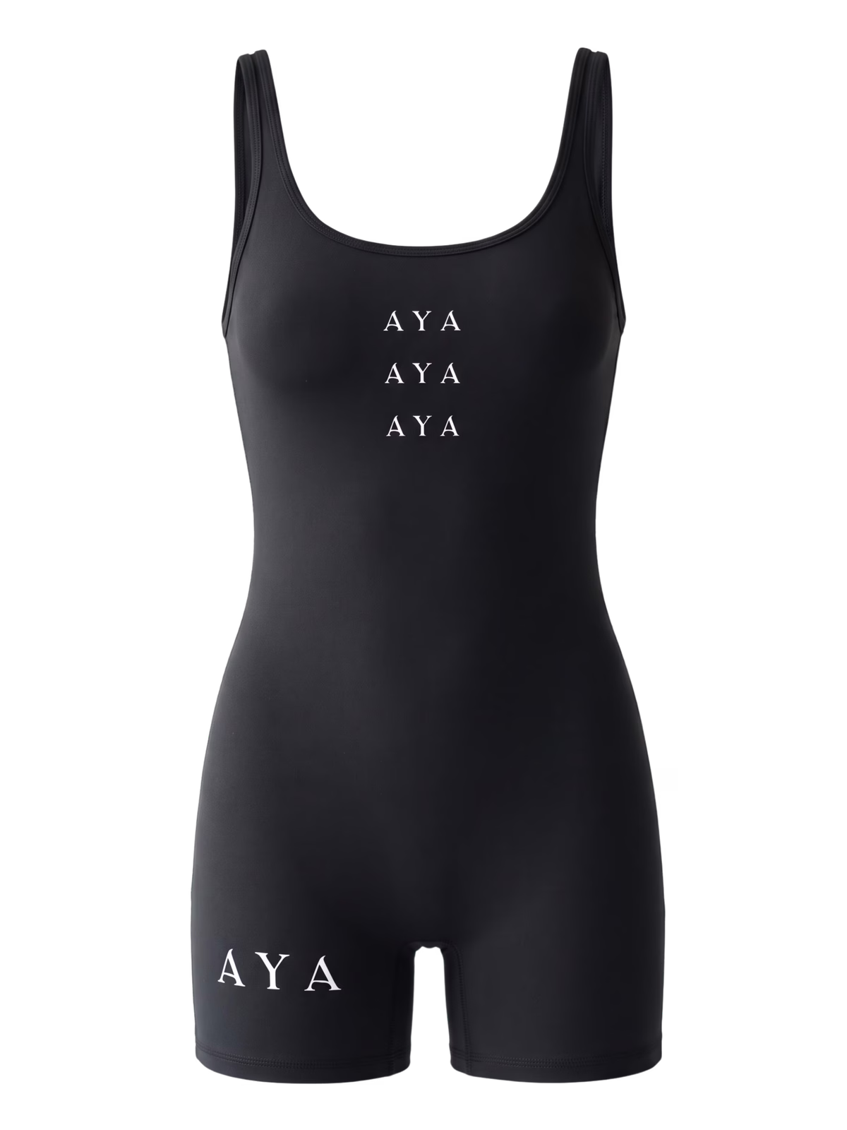 ATELIER Mono Corto Canalé Escote Redondo · Negro en color Negro - Puesta en modelo en movimiento | AYA