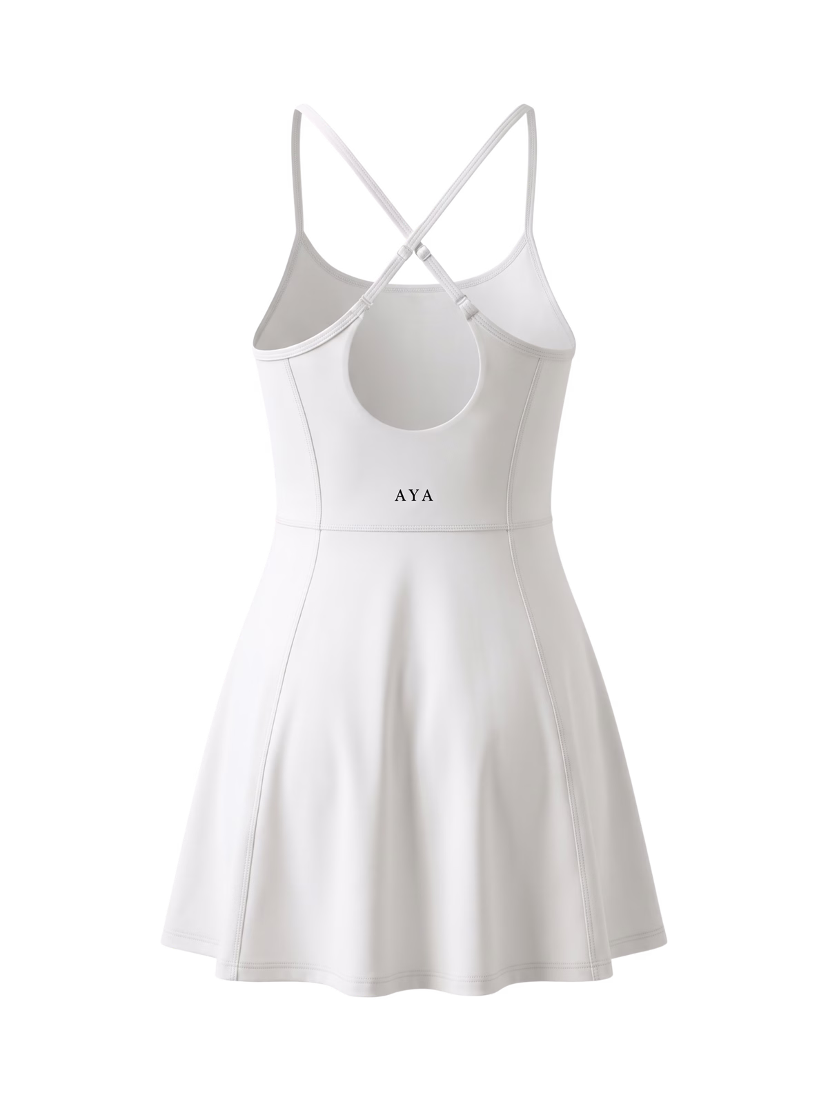 ATELIER Paneled A-Line Vestido · Blanco en color Blanco - Vista posterior y espalda | AYA