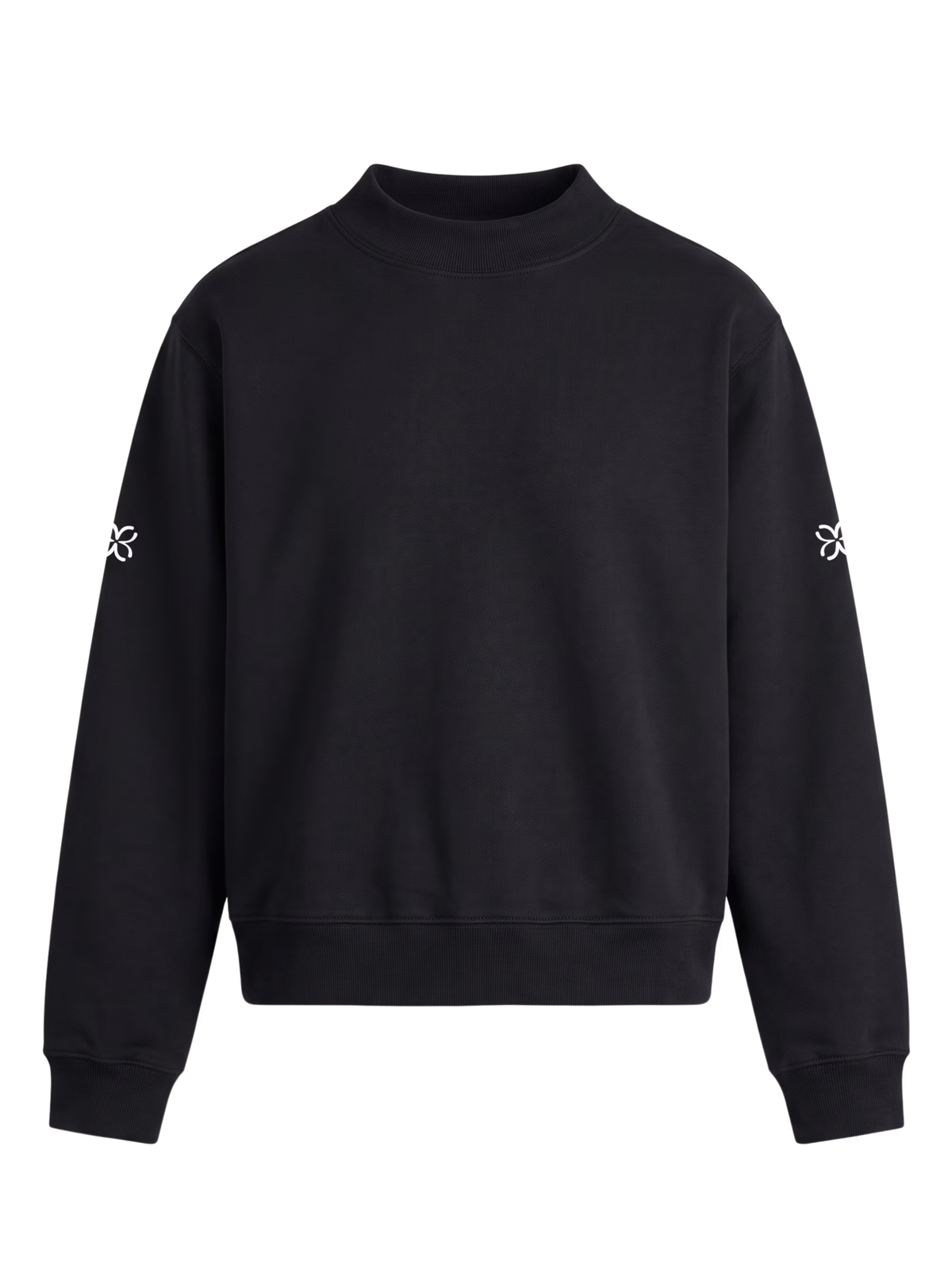 HORIZON Fleece Mock Neck Crewneck · Negro en color Negro - Vista posterior y espalda | AYA