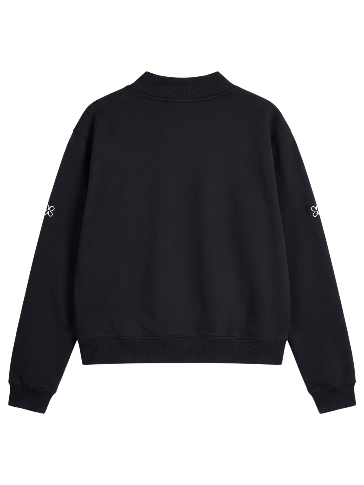 HORIZON Fleece Mock Neck Crewneck · Negro en color Negro - Vista frontal de estudio | AYA