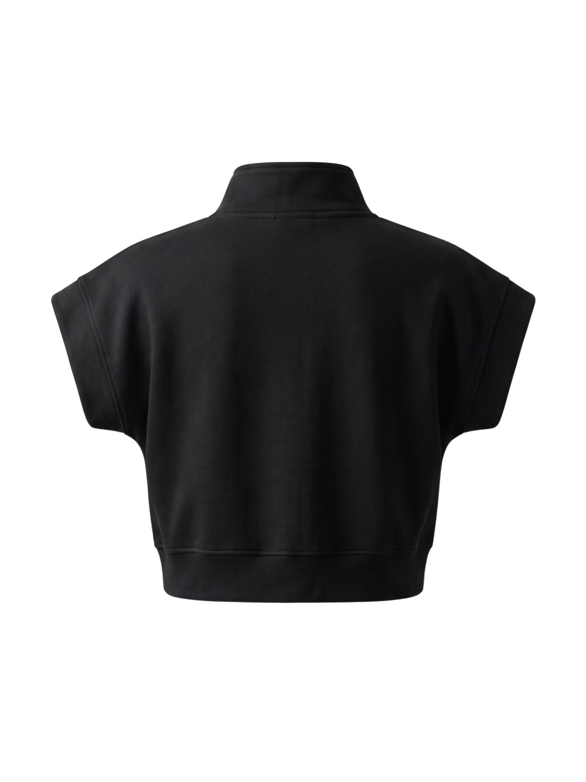 HORIZON Quarter-Zip Sudadera Corta · Negro en color Negro - Vista posterior y espalda | AYA