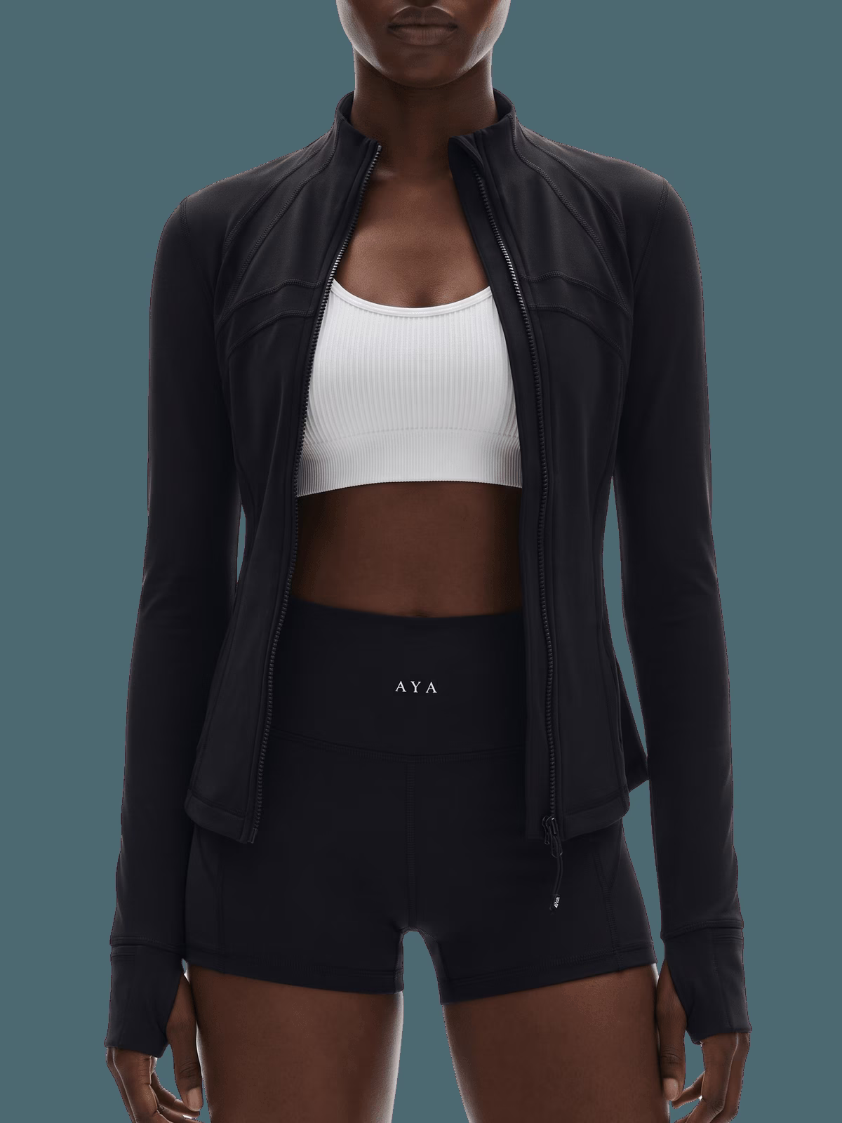 SCULPT Short en color Negro - Vista frontal de estudio | AYA